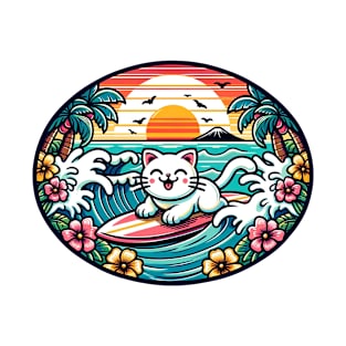 Relaxed Zen Surfing Kitty T-Shirt