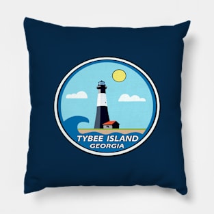 Tybee Island Georgia Lighthouse With Sun Pillow