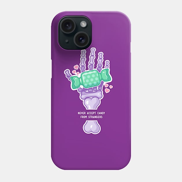 Never Accept Candy from Strangers on Dark Phone Case by Sugar & Bones