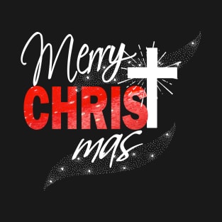 Christian Christmas Holiday Gift Merry Christmas Cross X-Mas T-Shirt