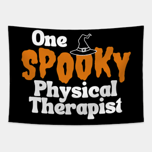 Physical Therapy Halloween Design with White Letters Tapestry