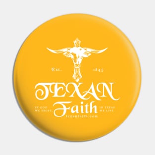 Texan Faith - HornCross Cross white Pin