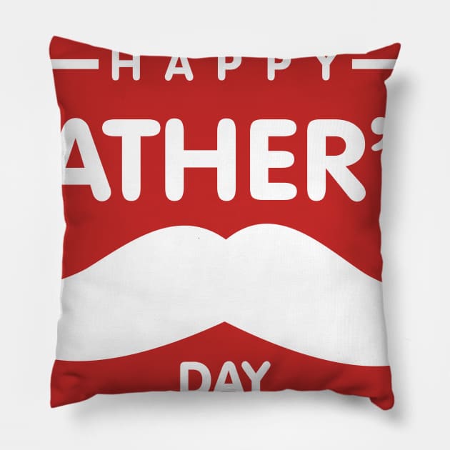 Happy Fathers Day Handlebar Mustache Best Dad Funny Daddy Pillow by rjstyle7