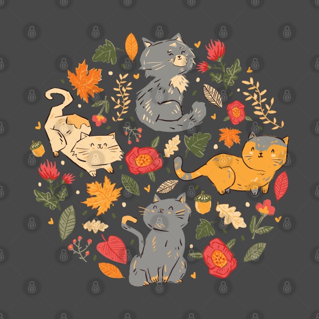 Autumn Cats by Norse Dog Studio