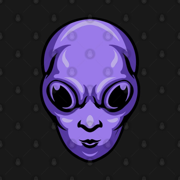 Purple Alien Head by ryroxtoons