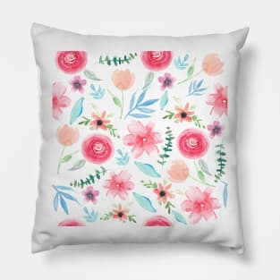 Watercolor Rainbow Florals | Pattern Pillow