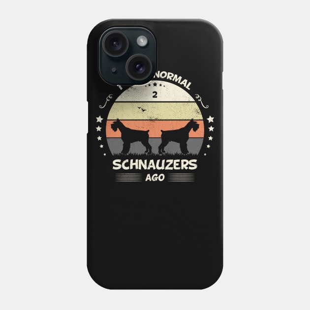 I Was Normal 2 Schnauzers Ago Retro Sunset Vintage Phone Case by SbeenShirts