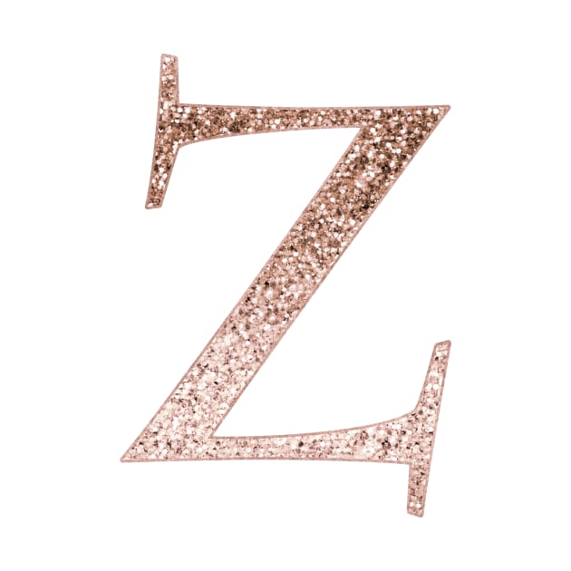 Z rose gold glitter monogram letter by RoseAesthetic