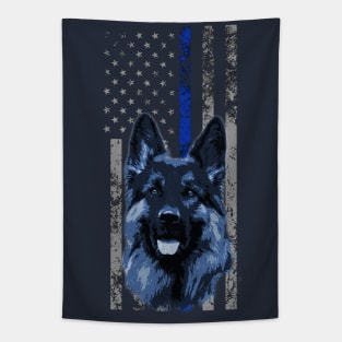 Thin Blue Line Flag K9 Police Dog Tapestry