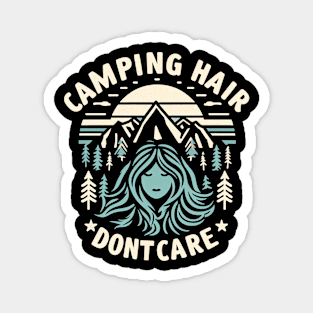 "Camping Hair Don't Care" Camping Magnet