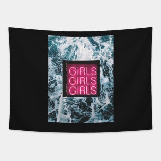 Girls Girls Girls Dorm Decor Tapestry