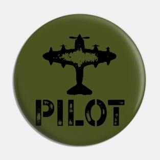 Pilot and Plane military style Pin