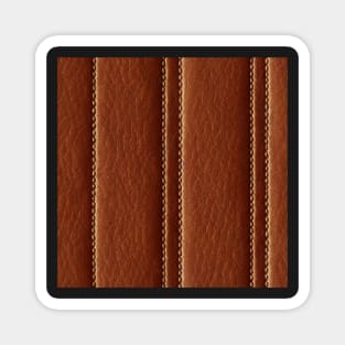 Brown Imitation leather with stitching, natural and ecological leather print #21 Magnet