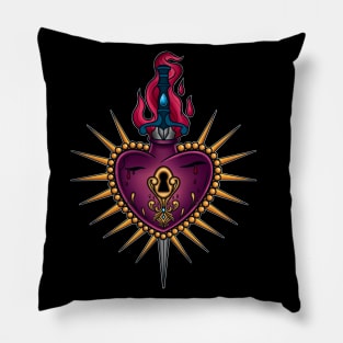 Traditional Sacred Heart Tattoo Pillow