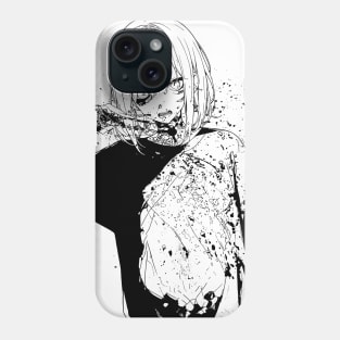 Ghoul Girl Black and White Manga Style Art Phone Case