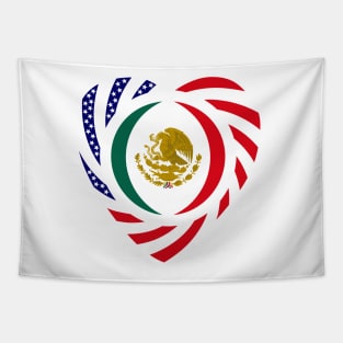 Mexican American Multinational Patriot Flag (Heart) Tapestry