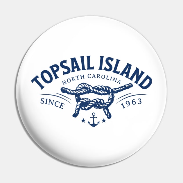 Topsail Island, NC Beach Knot Summer Vacation Pin by Contentarama