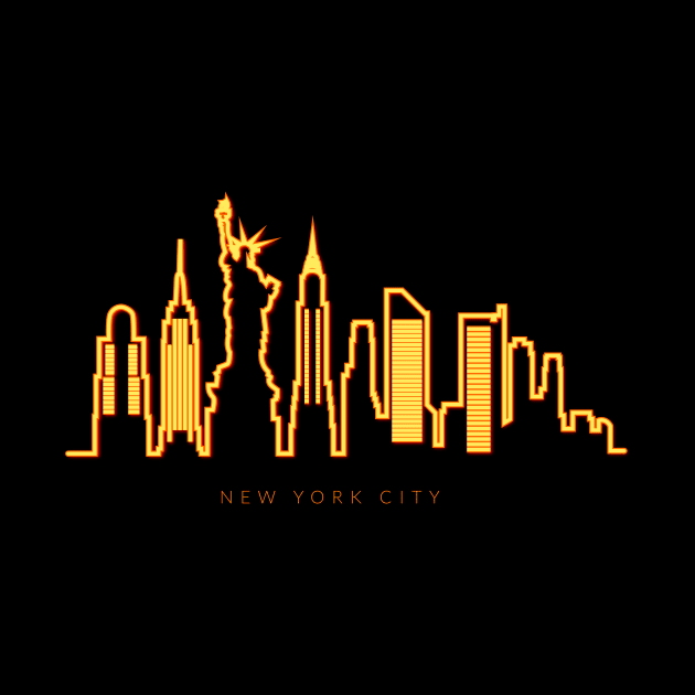 New York Neon Skyline by LR_Collections