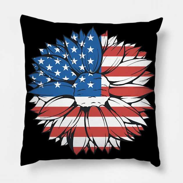 Patriotic Bloom Pillow by Life2LiveDesign