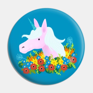 Unicorn and Flowers Pin