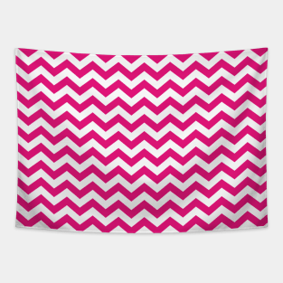 Thick Hot Pink and White Chevron Pattern Tapestry