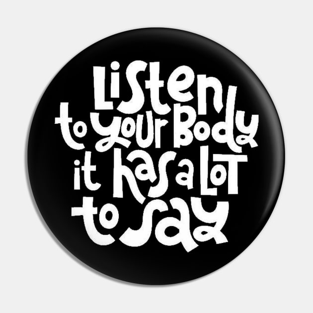 Fitness Motivational Quote - Listen To Your Body - Inspirational Workout Gym Quotes Typography (BW) Pin by bigbikersclub