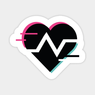 Glitch heart cardiogram sign Magnet