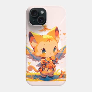 Yellow  cute yellow cat with wings Phone Case