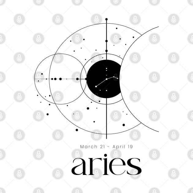 Aries Zodiac Sign Minimalist by Vermint Studio