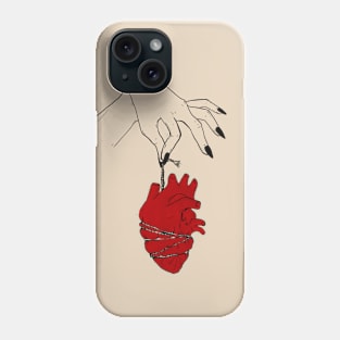 Heart hanging by the hand Phone Case