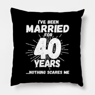 Married 40 Years 40Th Wedding Anniversary Pillow