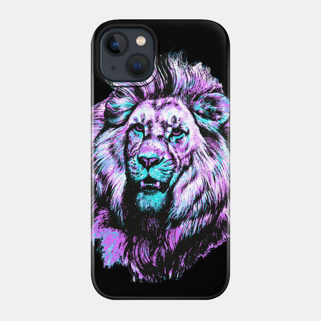 Neon King - Lion - Phone Case