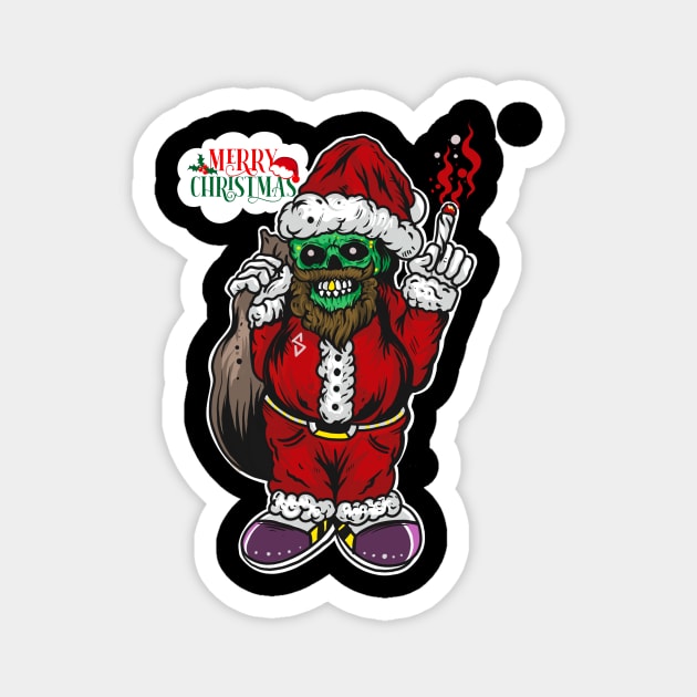 Skull santa Magnet by Blunts