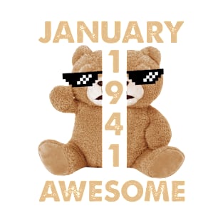 January 1941 Awesome Bear Cute Birthday T-Shirt