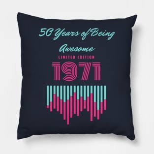 50 Year Old Gifts Vintage 1971 Limited Edition 50th Birthday Pillow