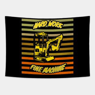 Mini bagger vintage - hard work fine machine Tapestry