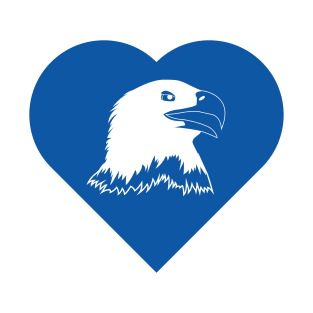 Eagle Mascot Cares Blue T-Shirt