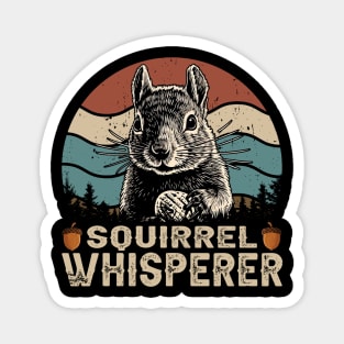 Furry Squirrel Whisperer Chronicles, Tee Triumph for Woodland Aficionados Magnet