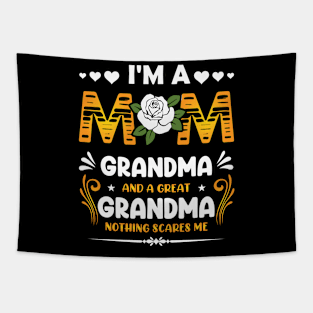 I'm A Mom Grandma Great Nothing Scares Me Mothers Day Tapestry