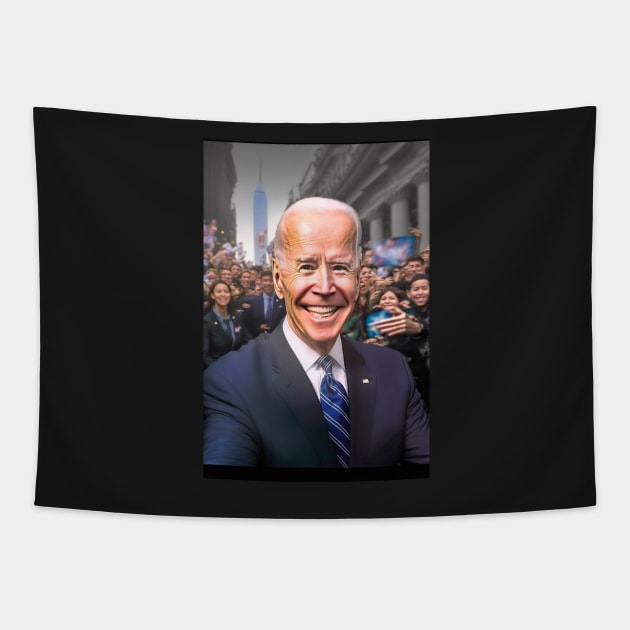 Selfie photo taken by Joe Biden Tapestry by ai1art