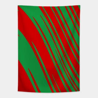 Candy Cane Christmas Red & Green Stripes Abstract Pattern Design Tapestry