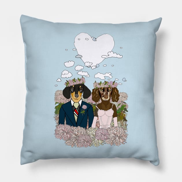 Dachshund Lovers - Honeymoon Pillow by notsniwart