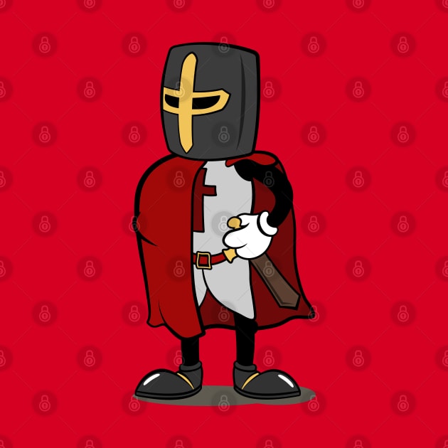 Teutonic Knight Cartoon (Player 2 colors, red) by Koyaanisqatsian