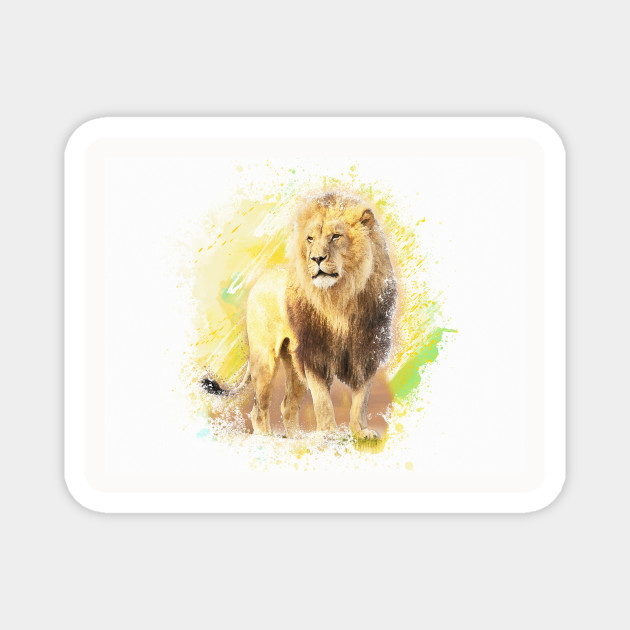 Lion Animal Wildlife Jungle Nature Safari Adventure Discovery Africa  Digital Painting - Lion - Magnet | TeePublic