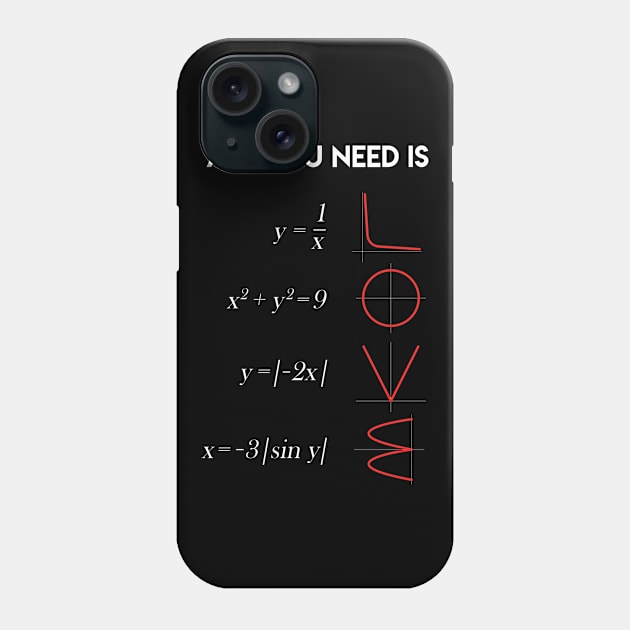 All You Need Is Love Math Teacher Gift Phone Case by Lunomerchedes