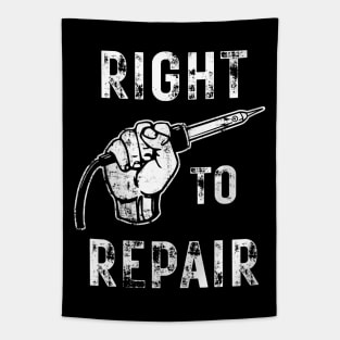 Right To Repair Fist and Soldering Iron Tapestry