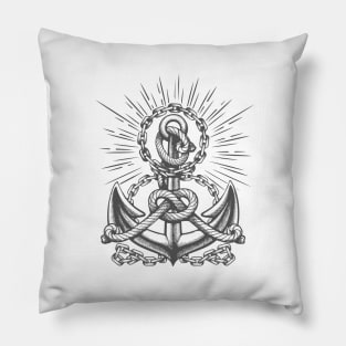 Vintage Anchor in Ropes  and Chains Pillow