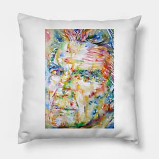 EMIL CIORAN watercolor portrait .4 Pillow