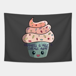 Happiness is only a cupcake away kawaii cute Tapestry