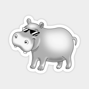 Hip Cool Hippopotamus Funny Hippo Magnet